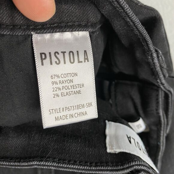 PISTOLA Black Stretch Denim Mid Rise Skinny Ankle Jeans - Size 29 - Picture 7 of 7